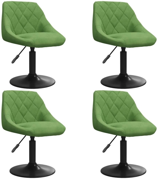 vidaXL Esszimmerstühle 4 Stk. Drehbar Hellgrün Samt 3088793