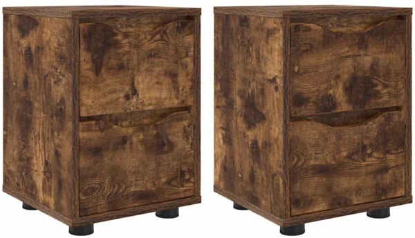 vidaXL Nachttische 2 pcs Geräucherte Eiche 30,5 x 30 x 43 cm 888808