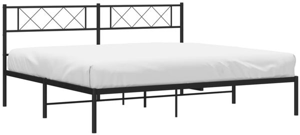 vidaXL Bettgestell mit Kopfteil, Metall, Schwarz, 193x203 cm Bild 3