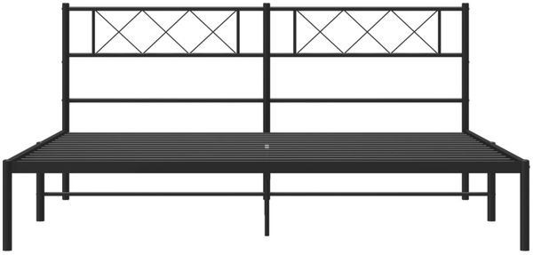 vidaXL Bettgestell mit Kopfteil, Metall, Schwarz, 193x203 cm Bild 4
