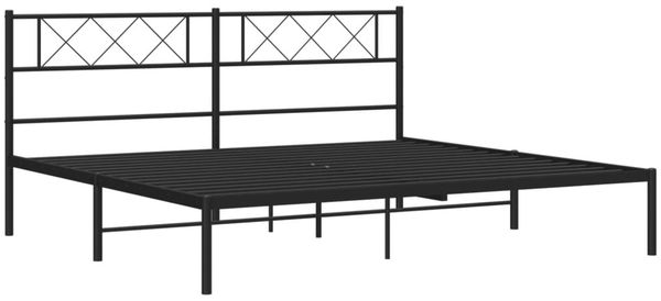 vidaXL Bettgestell mit Kopfteil, Metall, Schwarz, 193x203 cm Bild 5