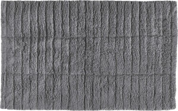 Zone Denmark Tiles Badematte, Badteppich aus Baumwolle, 80x50 cm, Grau