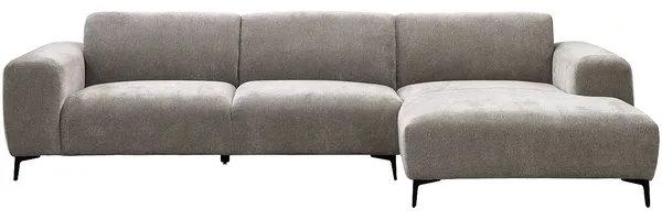 Vente-unique - SAPIGO Sofa Stoff Schokoladenbraun - B 98 cm x H 80 cm x L 306 cm