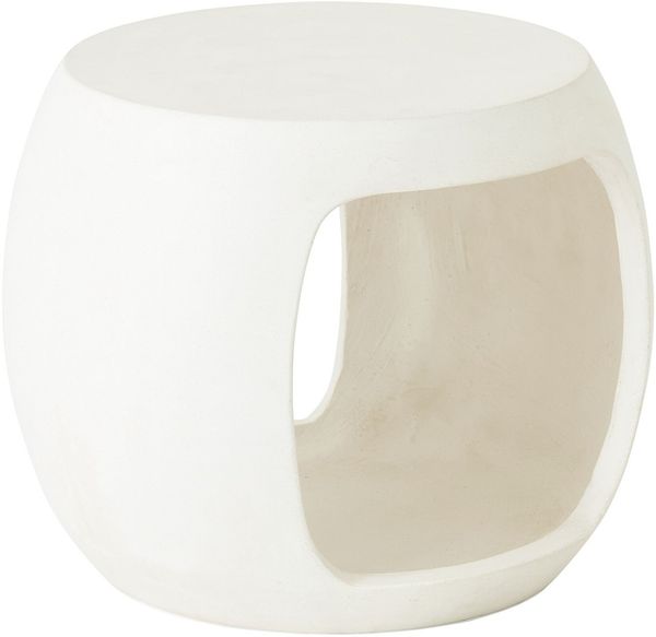 Beistelltisch Camber aus Faserzement, modern, groß, weiß, robustes Design für dein Zuhause