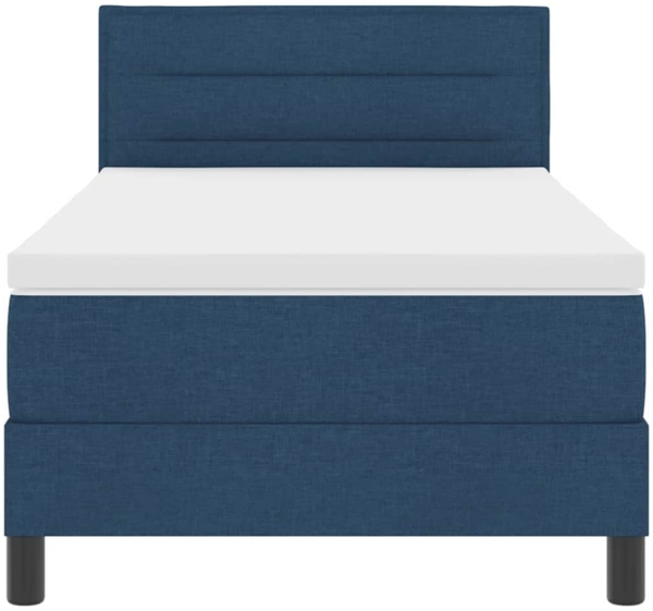 vidaXL Boxspringbett mit Matratze mit Kopfteil Blau 90 x 190 cm Stoff 3342099 Bild 7