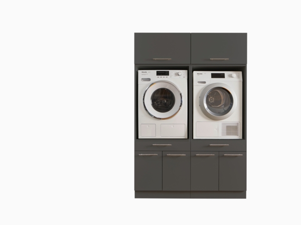 Waschmaschinenumbauschrank >LAUNDREEZY< in anthrazit - 135x200x67,5 (BxHxT) Bild 3