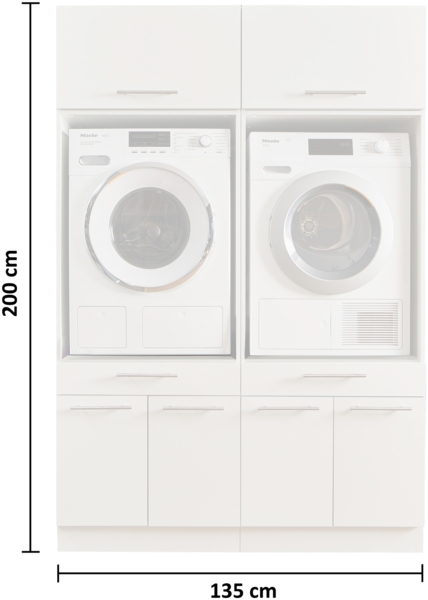 Waschmaschinenumbauschrank >LAUNDREEZY< in anthrazit - 135x200x67,5 (BxHxT) Bild 4