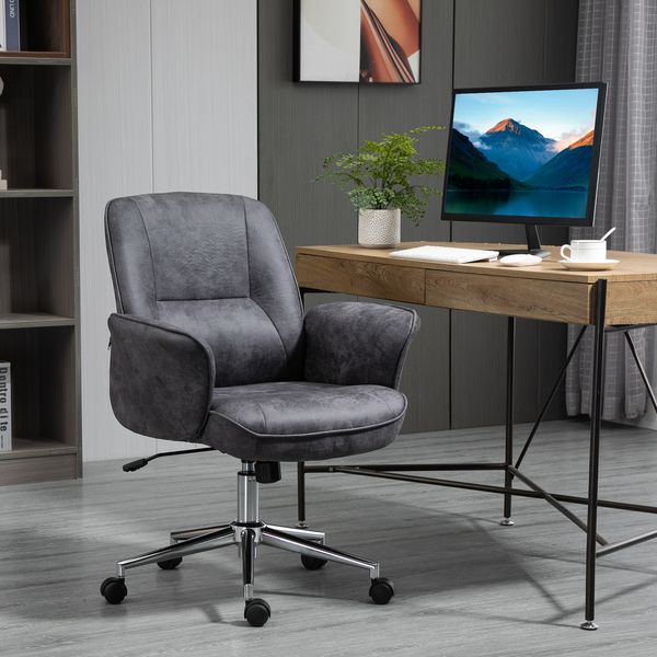 Drehstuhl 67x69x92-102 cm, ergonomisch, dunkelgrau, belastbar bis 120 kg