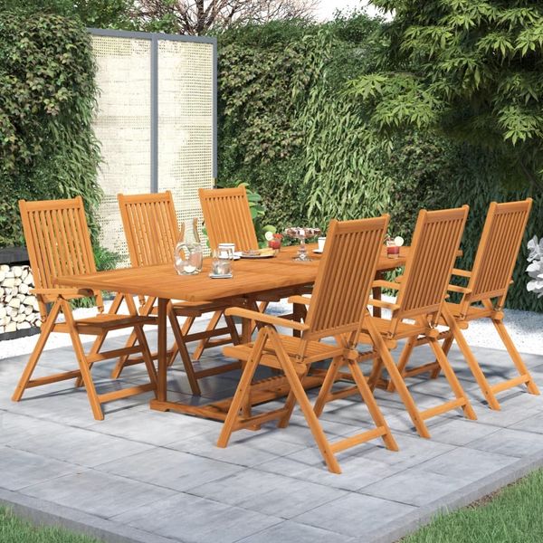 vidaXL 7-tlg. Garten-Essgruppe Massivholz Akazie 160-240 cm 3079641