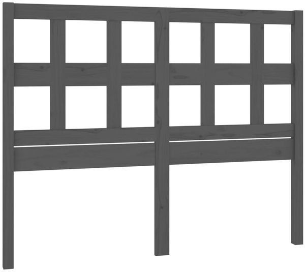Kopfteil, Bettkopfteil, Minimalistisch Grau 125,5x4x100 cm Massivholz Kiefer