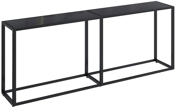 Konsolentisch, Beistelltisch, Konsole Schwarz 200x35x75,5 cm Hartglas