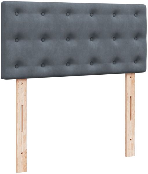 vidaXL Boxspringbett mit Matratze Dunkelgrau 90x200 cm Samt 3287639 Bild 5
