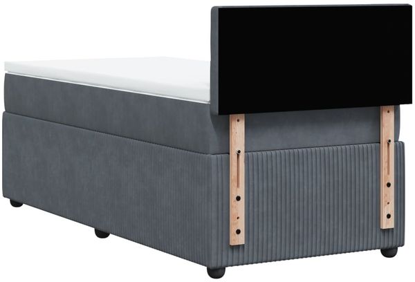 vidaXL Boxspringbett mit Matratze Dunkelgrau 90x200 cm Samt 3287639 Bild 10