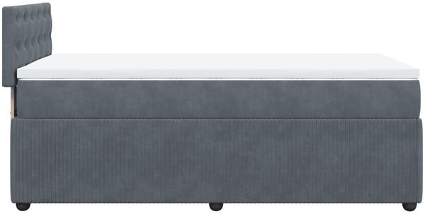 vidaXL Boxspringbett mit Matratze Dunkelgrau 90x200 cm Samt 3287639 Bild 9