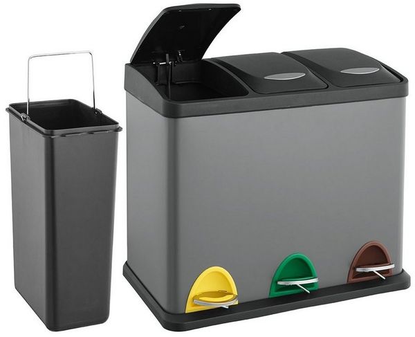 SVITA TC3X8 Mülleimer grau 24 Liter 3x8 Liter