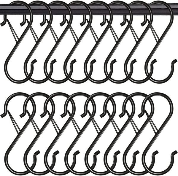 ABC 16-teiliges Wandhaken-Set, schwarz, Metall, 3 x 16 x 12 cm