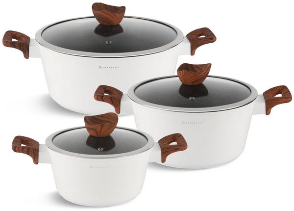 Edenberg Topf-Set Moderne Töpfe in drei Größen und fünf attraktiven Farben, Aluminiumguss, Aluminium, Keramik, Edelstahl, Glas (Verleihen Sie Ihrer Küche Stil und erleben Sie pure Kochfreude mit diesen modernen, hochwertig beschichteten Töpfen in traum...