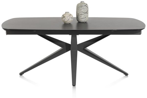 LAZIO Esstisch grau Keramik auf Glas 200cm x 100cm x 77cm