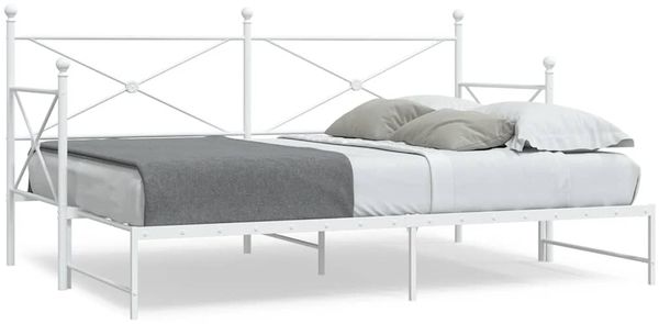 vidaXL Tagesbett Ausziehbar ohne Matratze Weiß 90x200 cm Stahl 4104689