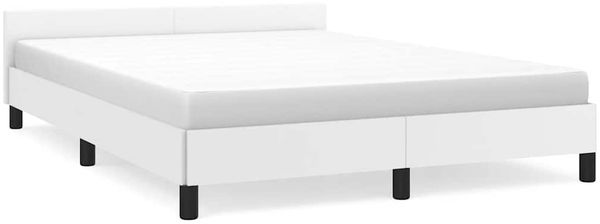 Doppelbett, Bettgestell Modernen mit Kopfteil ohne Matratze Weiß 140x190 cm d1000e