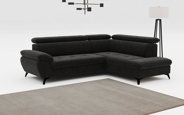COTTA Ecksofa Hudson L-Form, mit Kopfteilverstellung, wahlweise mit Bettfunktion & Bettkasten