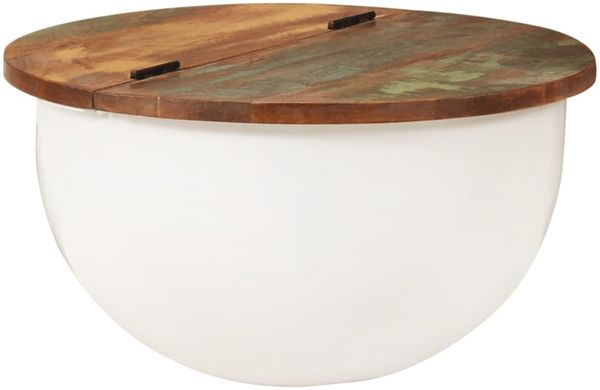 vidaXL Couchtisch Weiß 50x27 cm Altholz Massiv 351754