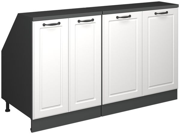 Dachschrägenschrank-Set Rion Weiß Landhaus 140 cm 2er Set Schrankkorpuss 60 cm Tiefe Vicco