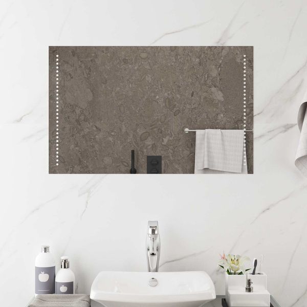vidaXL LED-Badezimmerspiegel Transparent 50 x 80 cm Gehärtetes Glas 42045779