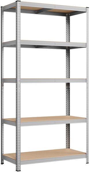Songmics Schwerlastregal mit 5 Ablagen, Stahl / MDF, Silber, 200 x 50 x 100 cm
