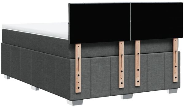 vidaXL Boxspringbett mit Matratze Dunkelgrau 160x200 cm Stoff 3289420 Bild 8