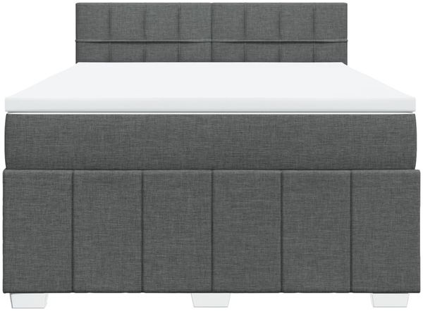 vidaXL Boxspringbett mit Matratze Dunkelgrau 160x200 cm Stoff 3289420 Bild 6