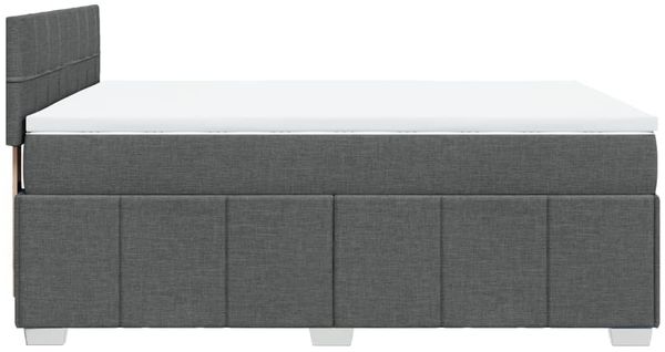 vidaXL Boxspringbett mit Matratze Dunkelgrau 160x200 cm Stoff 3289420 Bild 7