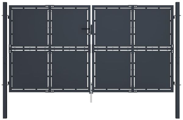 vidaXL Gartentor aus Stahl 300 x 125 cm Anthrazit 144525