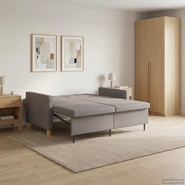 vidaXL Schlafsofa Ausziehbar Taupe Stoff 42033344