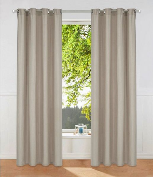Bruno Banani Vorhang Lagan (2 St), Ösen, blickdicht, Polyester, 2-er Set, gewebt, Microfaser, versch. Größen, einfarbig, Bestseller