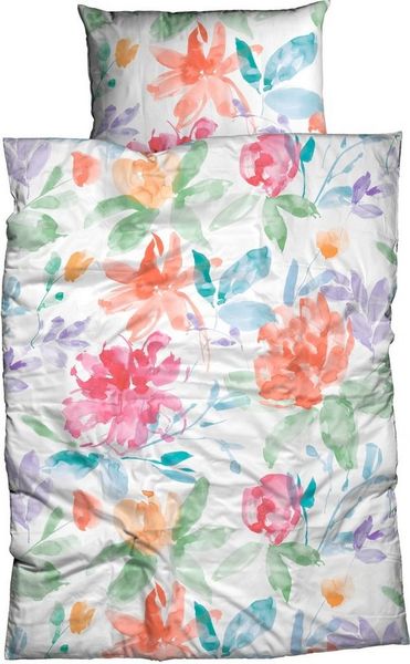 CASATEX Bettwäsche Florina, Satin, 2 teilig, farbenfrohes Blütendesign