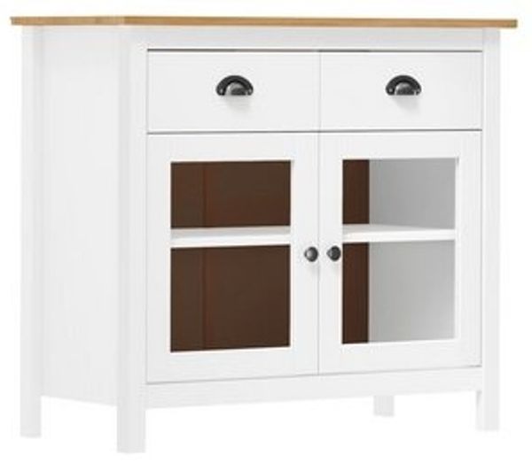 vidaXL Sideboard Hill Weiß 90x40x80 cm Massivholz Kiefer 288942 Bild 6