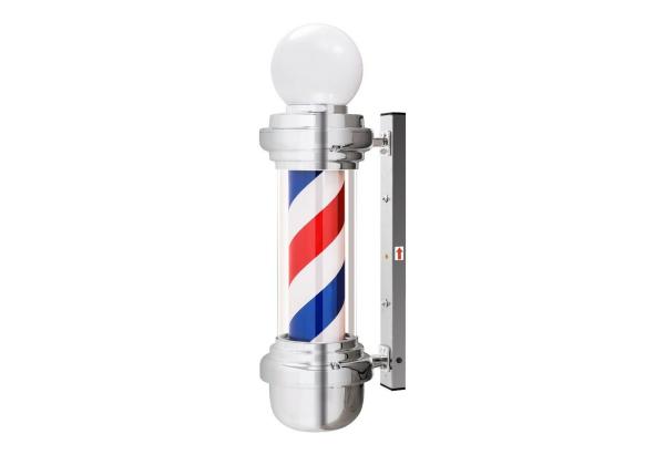 Barberpub Barber-Pole Barbierstab mit LED-Kugelleuchte drehbar Saloneinrichtung L018B