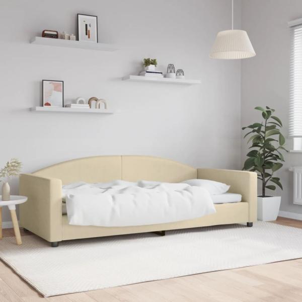 vidaXL Tagesbett Creme 90x200 cm Stoff 354115