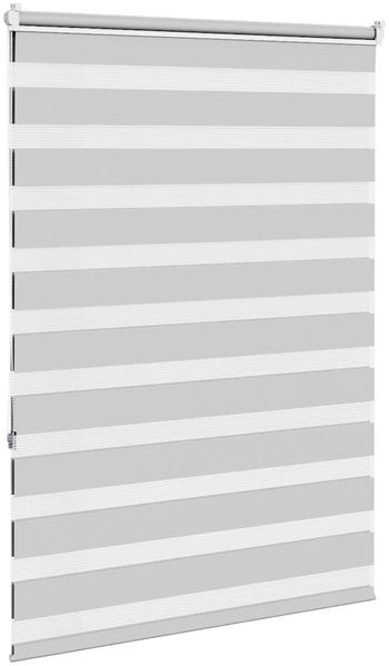 vidaXL Doppelrollo Hellgrau 95x150 cm Stoffbreite 90,9 cm Polyester 4014442 Bild 4