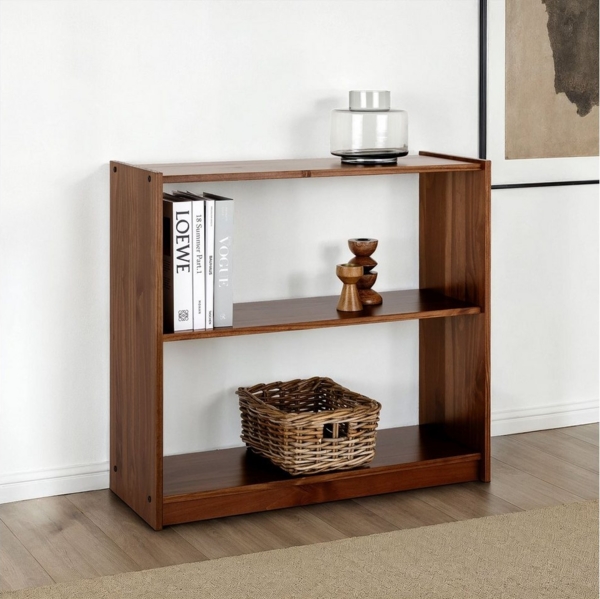 IDIMEX Bücherregal STANDREAL, Bücherregal mit 3 Böden aus Kiefer Massivholz Kastanie farben