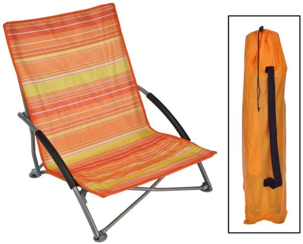 Spetebo Campingstuhl 1x Strandstuhl orange mit Tragetasche 600D Oxford (Stück, 1 St), Garten Camping Stuhl mit Tragetasche