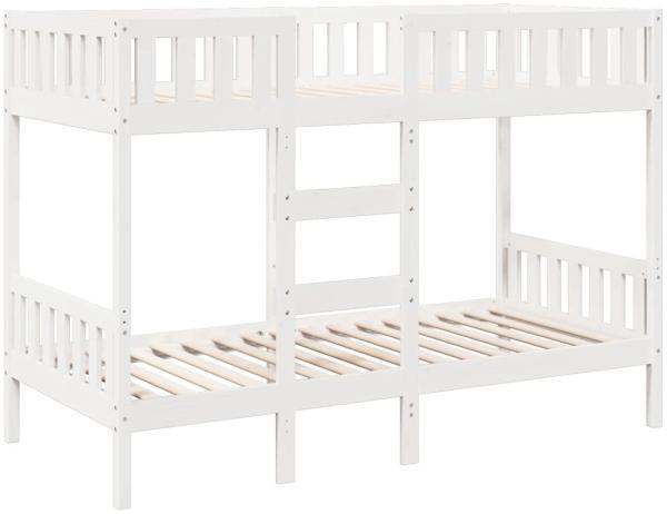 vidaXL Etagenbett Weiß 75x190 cm Massivholz Kiefer 3308608