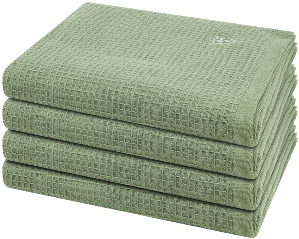 Ross Pique 4 tlg. Frottier-Set - 4 X Handtuch (50 X 100cm) - 520 g/m2 - Piniengrün