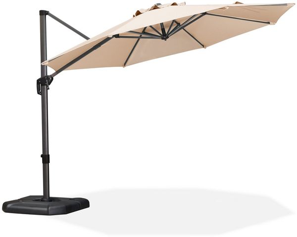 PURPLE LEAF Ampelschirm Runder Terrassenschirm, Alu Balkonschirm, Groß Sonnenschirm, LxB: 330,00x330,00 cm, für Garten, Terrasse