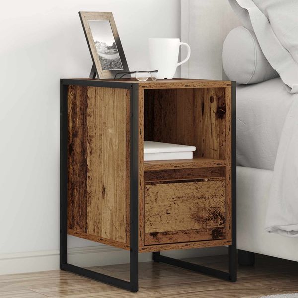 vidaXL Nachttisch 2 pcs Altholz 39,5 x 30 x 50 cm Holzwerkstoff 886663