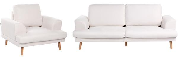 Sofa Set 4-Sitzer KILDAL Stoff Hellbeige