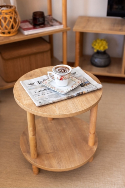 Nachttisch mit zwei Ablagen 40 x 140 x 45 cm Natur 89860583 [en. casa]