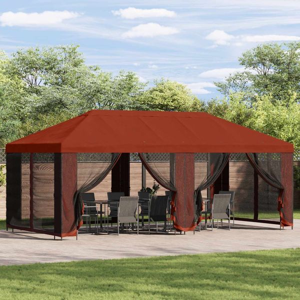 vidaXL Garten Pavillon 6x3 m Terrakotta Polyester und Stahl 190 3376010