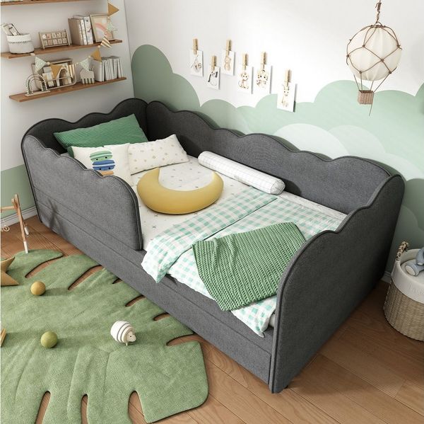 Flieks Daybett, Polsterbett Tagesbett Schlafsofa Kinderbett 90x190cm mit Ausziehbett